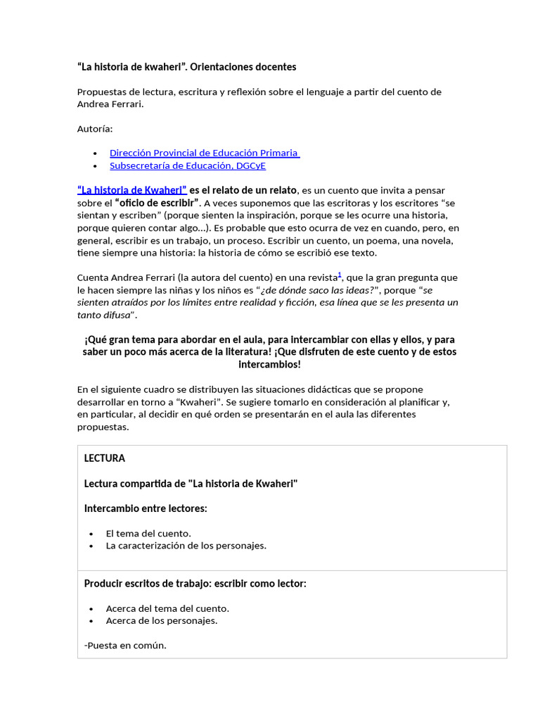 La Historia de Kwaheri | PDF | Cuentos | Gabriel García Márquez