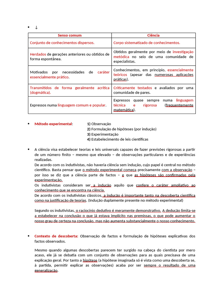 Diferenças entre Ciência e Senso Comum | PDF | Science | Teoria