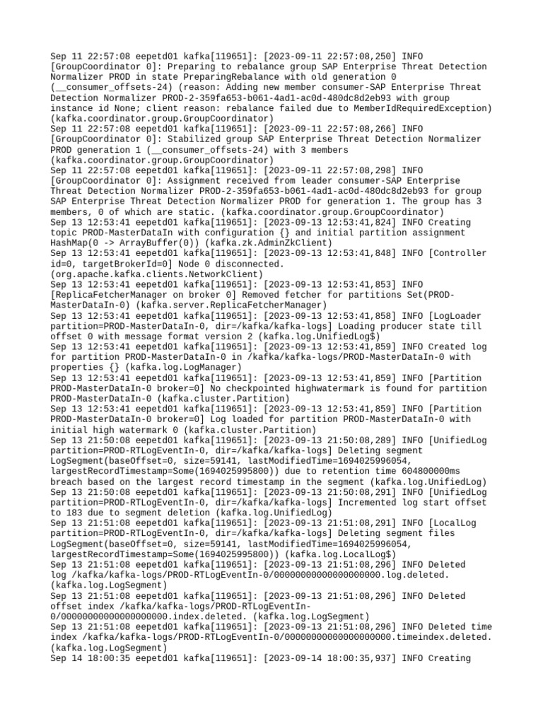 Kafka Group Rebalance Logs Analysis | PDF | Computer Data | Computing