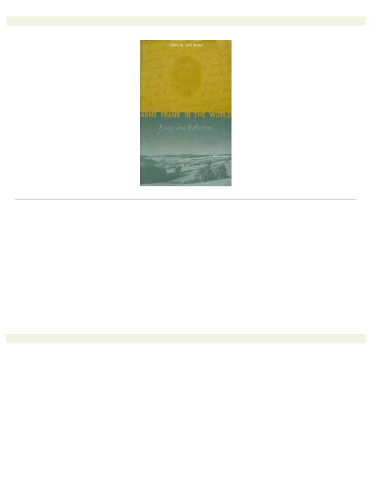 Carol Rittner-Anne Frank in The World - Essays and Reflections-M.E ...