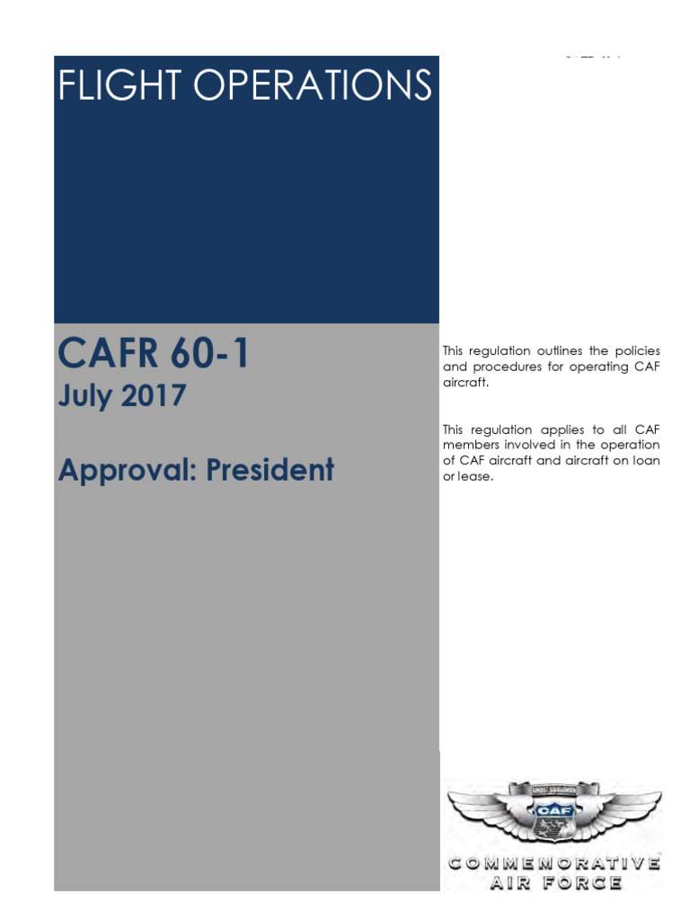 CAF Aircraft Operations Regulation Guide | PDF | Flight Instructor ...
