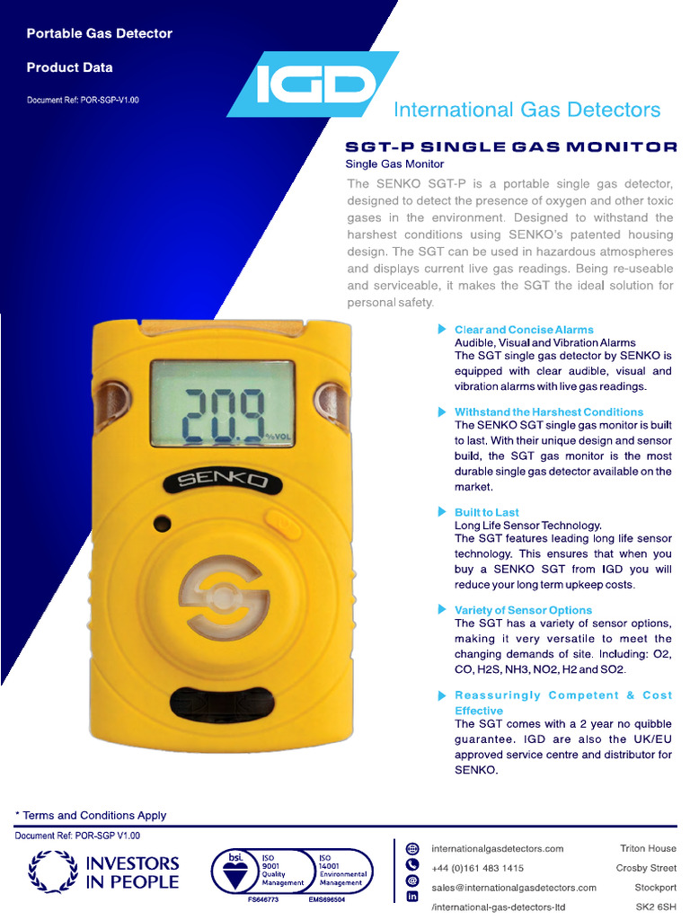 SGP Single Gas Detector V1 | PDF