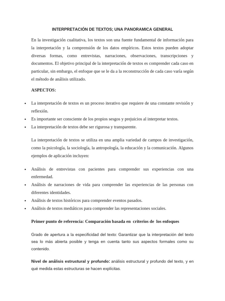 Interpretación de Textos: Guía General | PDF