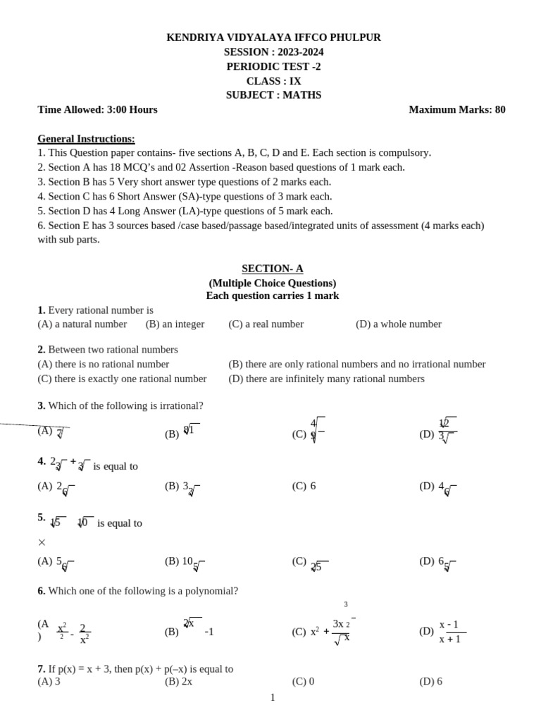 Class Ix Maths PT 2 2023 | PDF | Euclidean Geometry | Mathematics