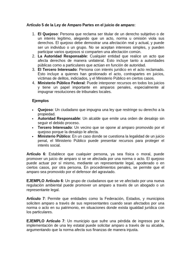 Partes en el Juicio de Amparo: Guía Completa | PDF | Abogado | Derechos
