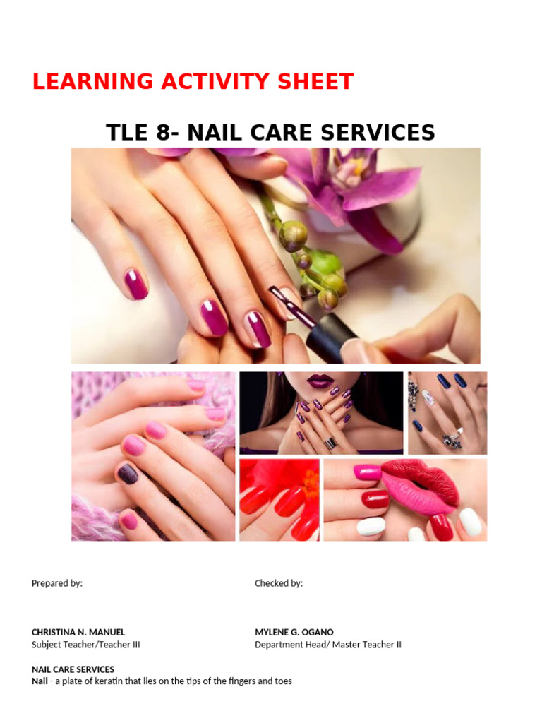 Nail Care Services Learning Activity Sheet | PDF | Nail (Anatomy ...
