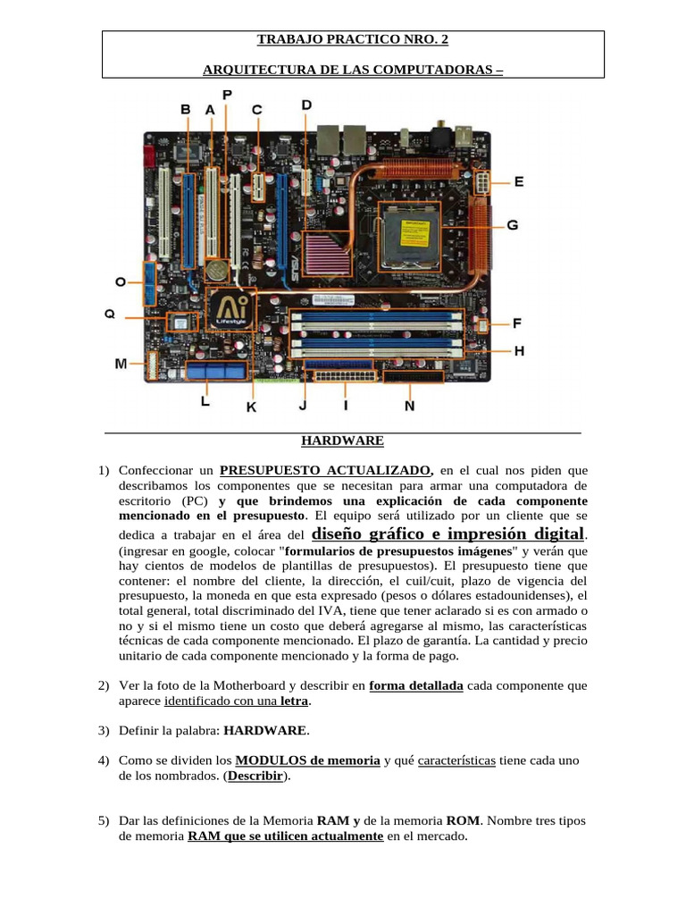 02 - Trabajo Practico Nro. 2 - Hardware | PDF | Hardware de la ...