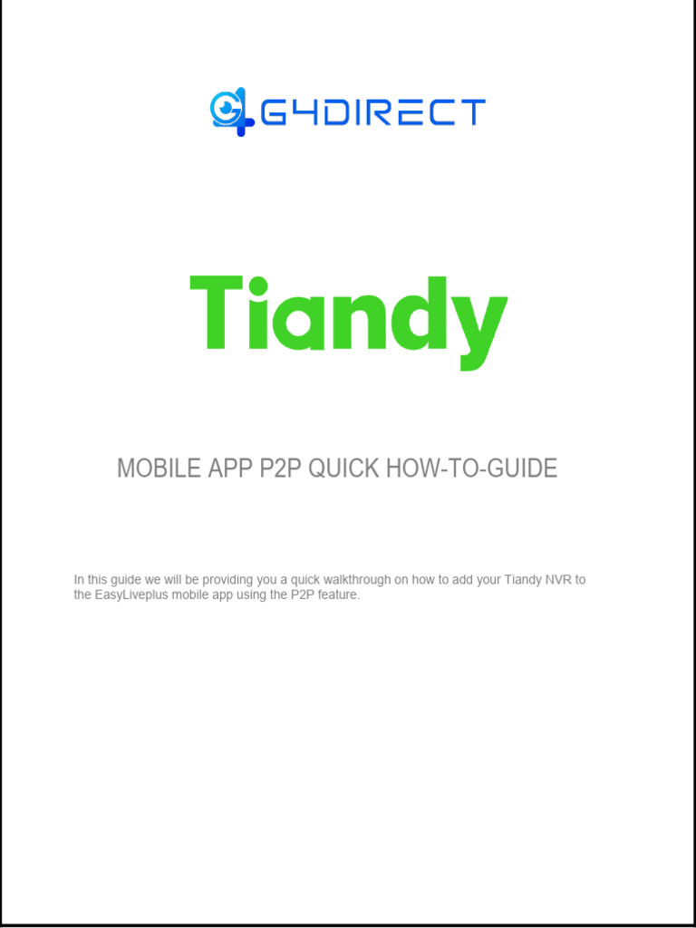 Configure Tiandy NVR with EasyLive Plus | PDF