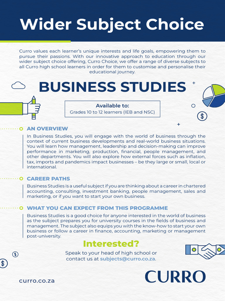 Wider Subject Choice - Businessstudies | PDF