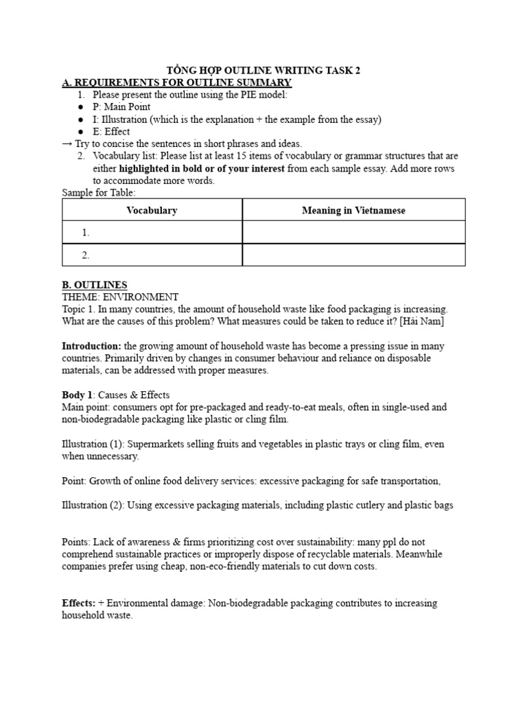 Writing Task 2 Outline Guide | PDF | Transport | Infrastructure