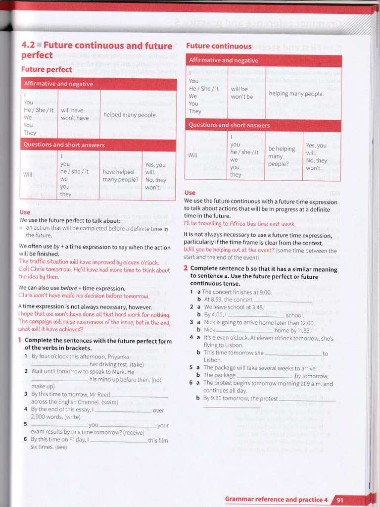Future Tenses: Continuous & Perfect Guide | PDF | Linguistic Typology ...