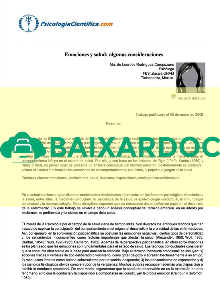 Emociones y su impacto en la salud | PDF | Las emociones | Comportamiento