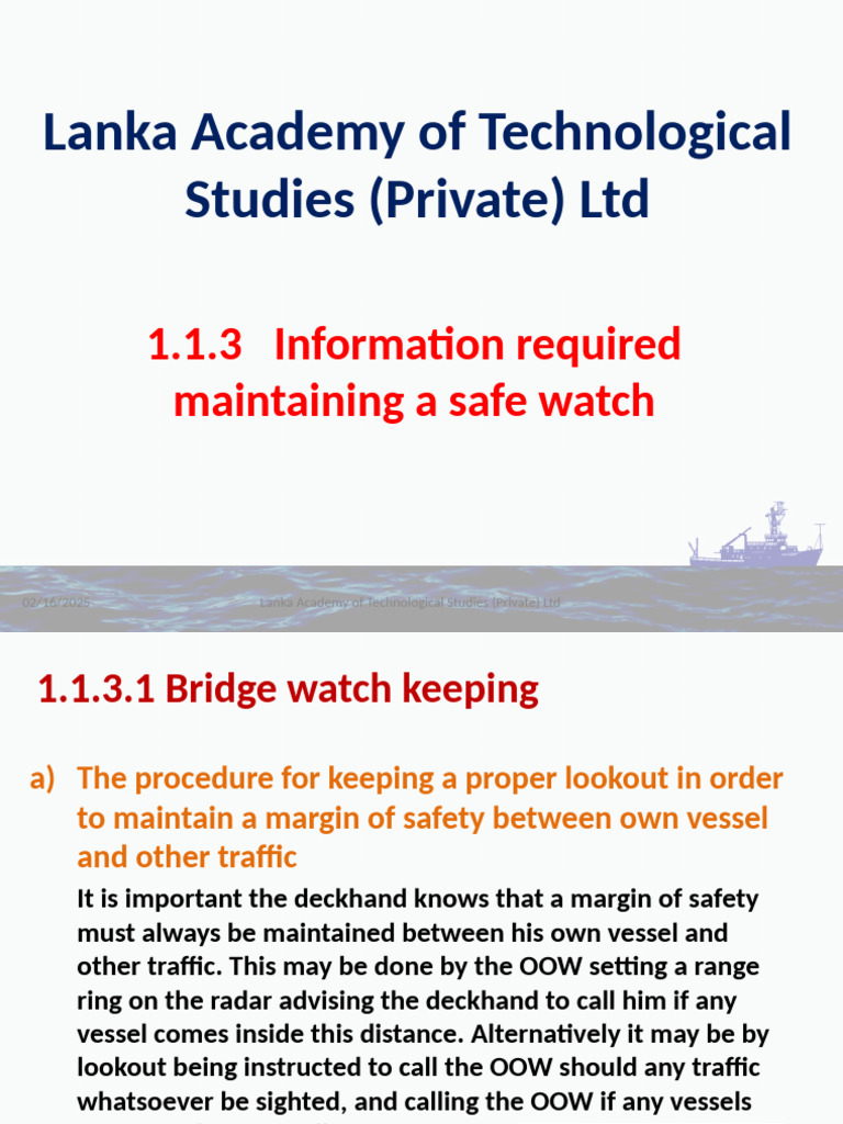 Safe Bridge Watchkeeping Practices | PDF | Radar | Navigation