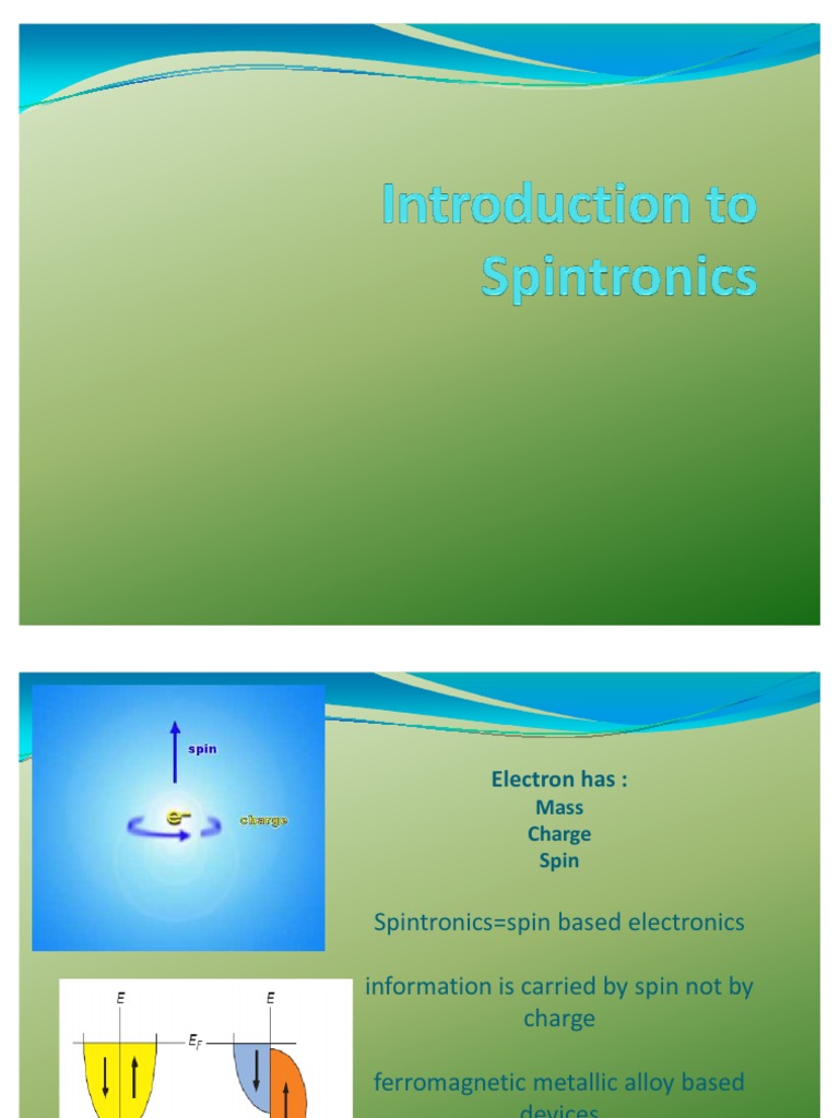 Introduction to Spintronics Concepts | PDF | Spin (Physics) | Solid ...
