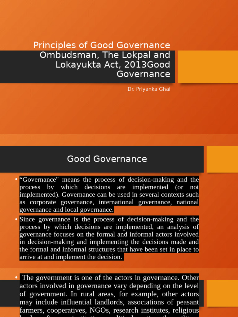 Principles of Good Governance in India | PDF | Governance | Good Governance