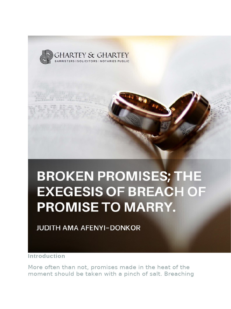 Breach Of Promise To Marry Explained PDF Breach Of Contract Damages