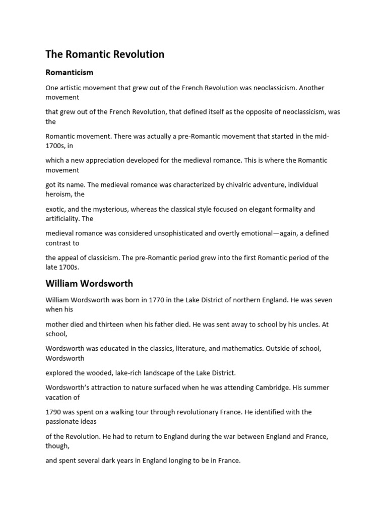 Romantic Age Exam Imp | PDF | Romanticism | William Wordsworth