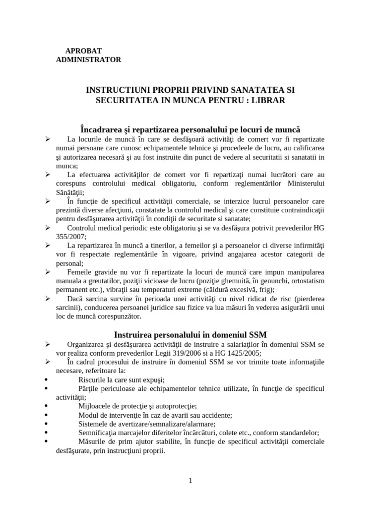 Instructiuni Librar | PDF
