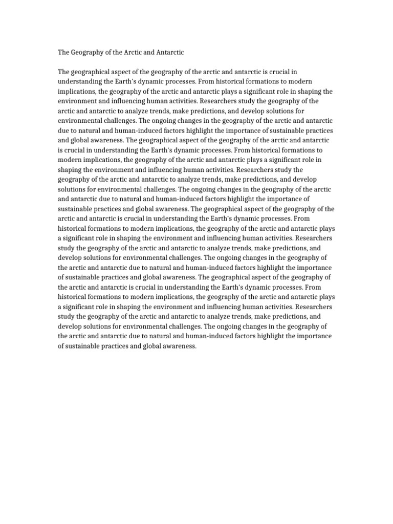 The Geography of The Arctic and Antarctic | PDF | Geography | Natural ...