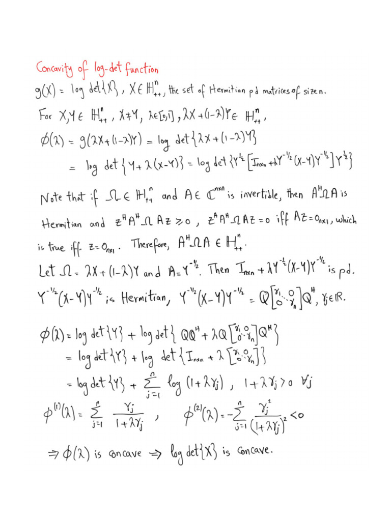 02 Concavity of Log Det Function | PDF
