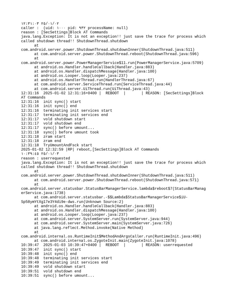 Android Reboot Logs Analysis | PDF | Operating System Technology ...