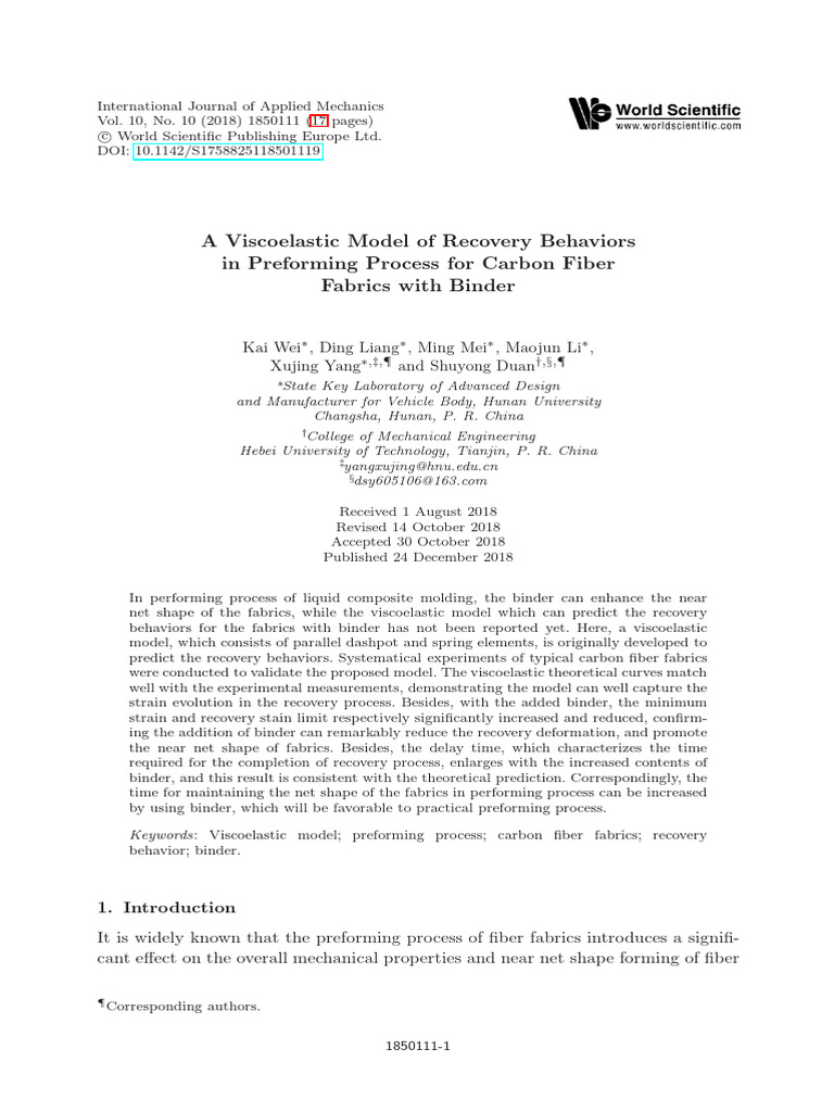 2018-A Viscoelastic Model of Recovery Behaviors in Preforming Process ...