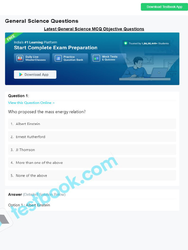 MCQ On General Science 5eea6a0c39140f30f369dfda | PDF