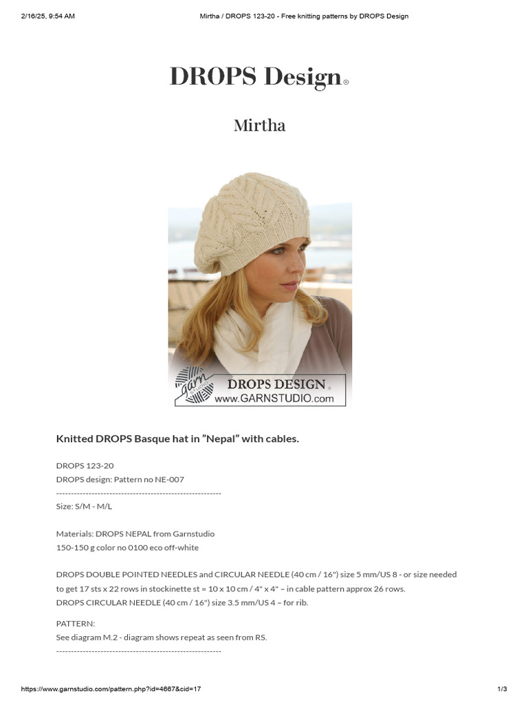 Mirtha - DROPS 123-20 - Free Knitting Patterns by DROPS Design | PDF ...