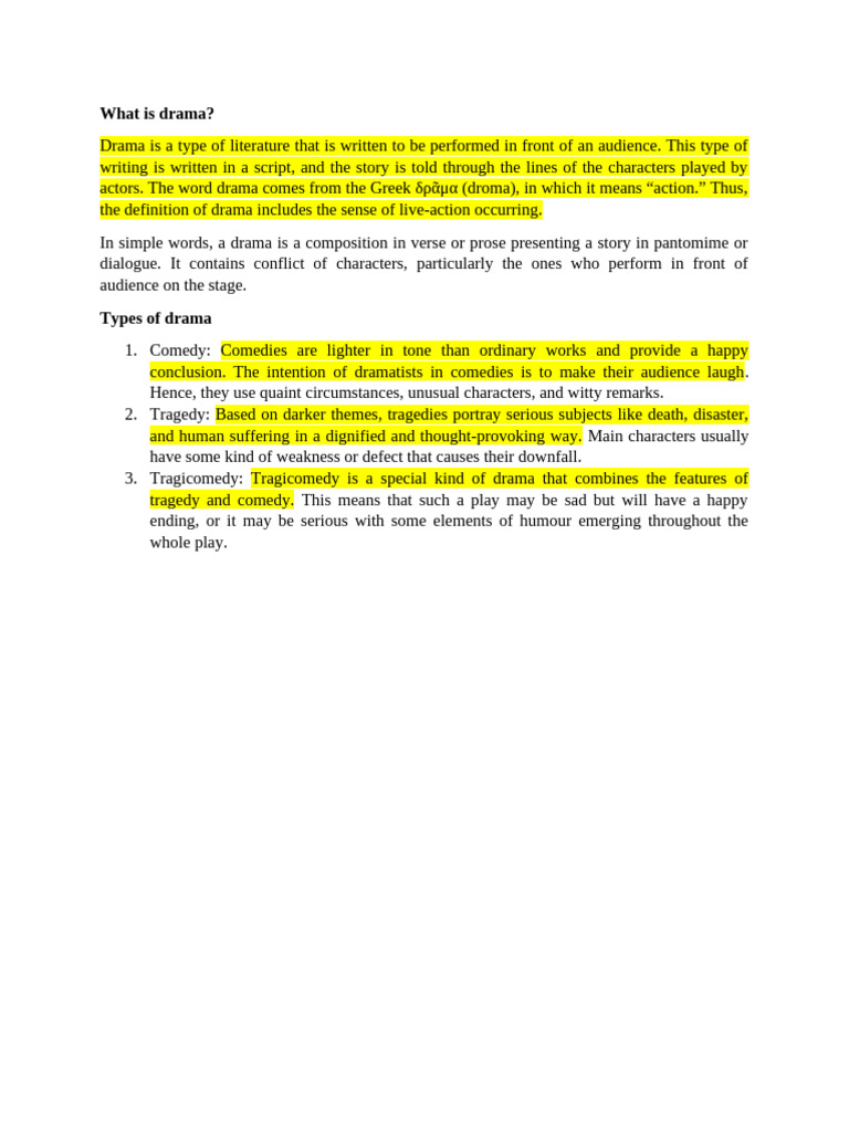 Understanding Drama for Beginners | PDF