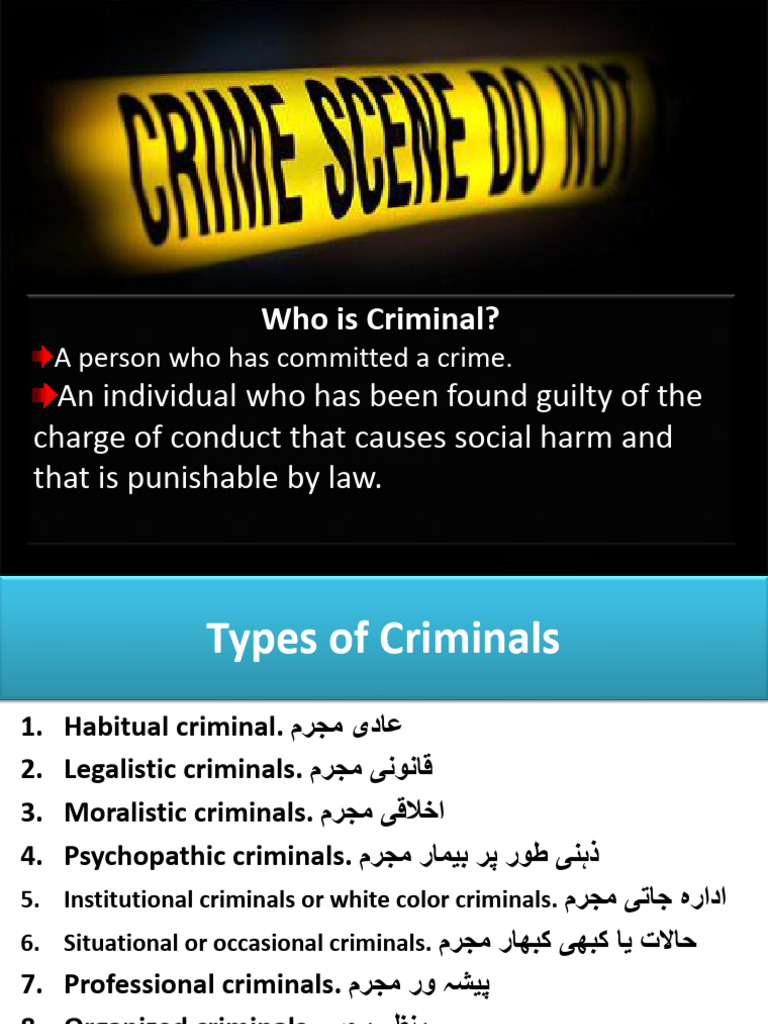 Types of Criminals | PDF | Crimes | Crime & Violence