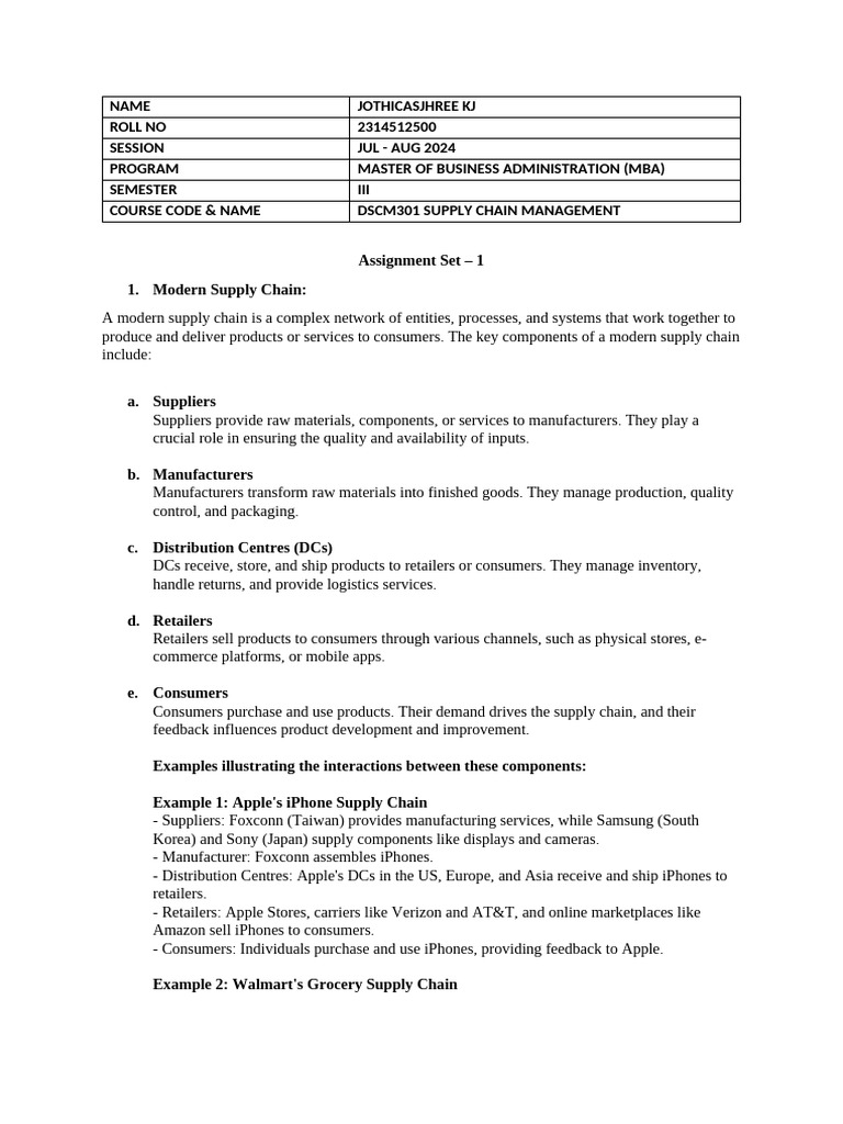 Understanding Modern Supply Chains | PDF | E Commerce | Supply Chain ...