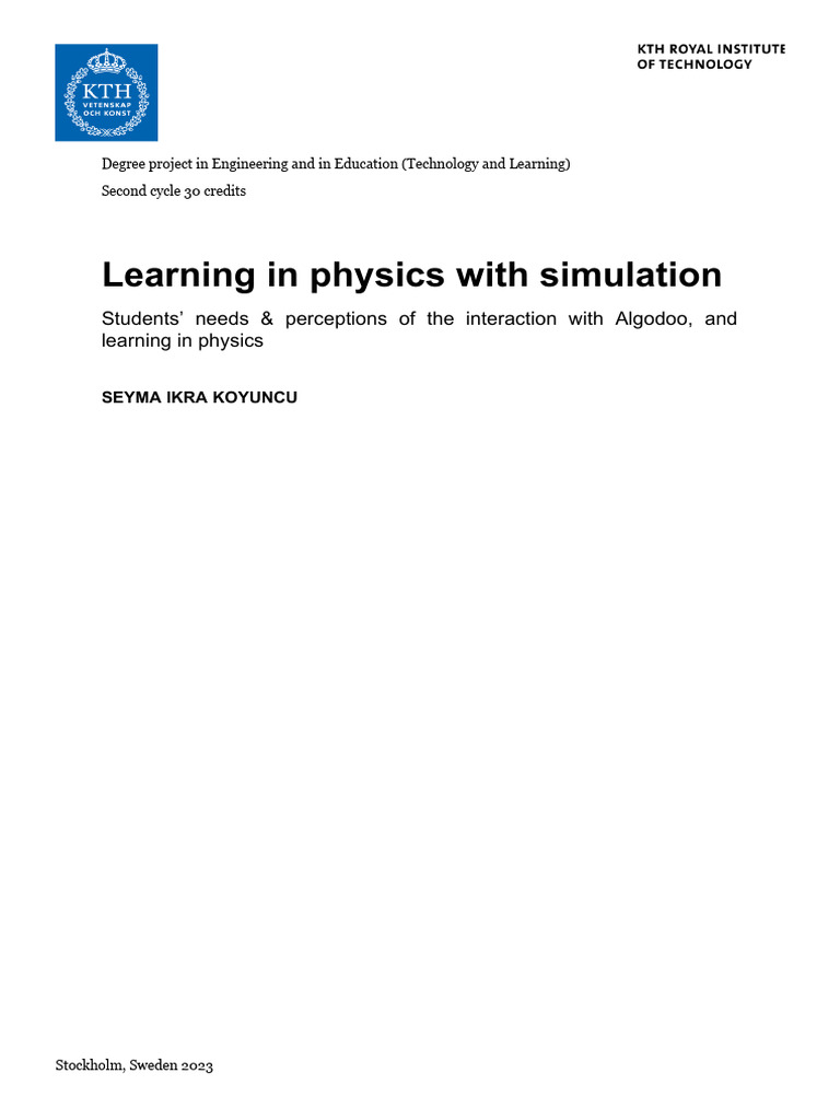 Learning in physics with simulation | PDF