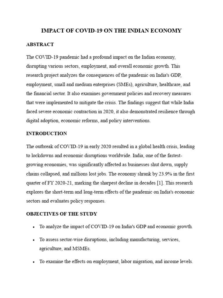 COVID-19's Economic Impact on India | PDF | Economy Of India | Small ...