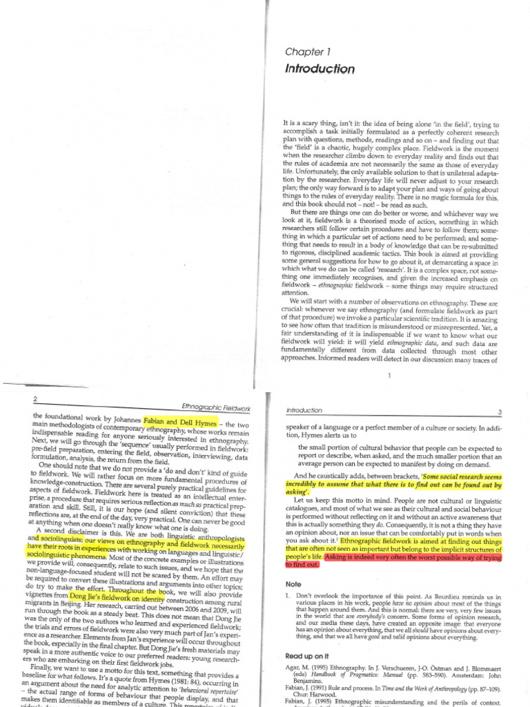 Understanding Ethnographic Fieldwork | PDF | Ethnography | Silence