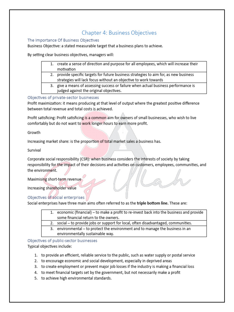 Chapter 4 (Workshop) | PDF | Goal | Corporate Social Responsibility