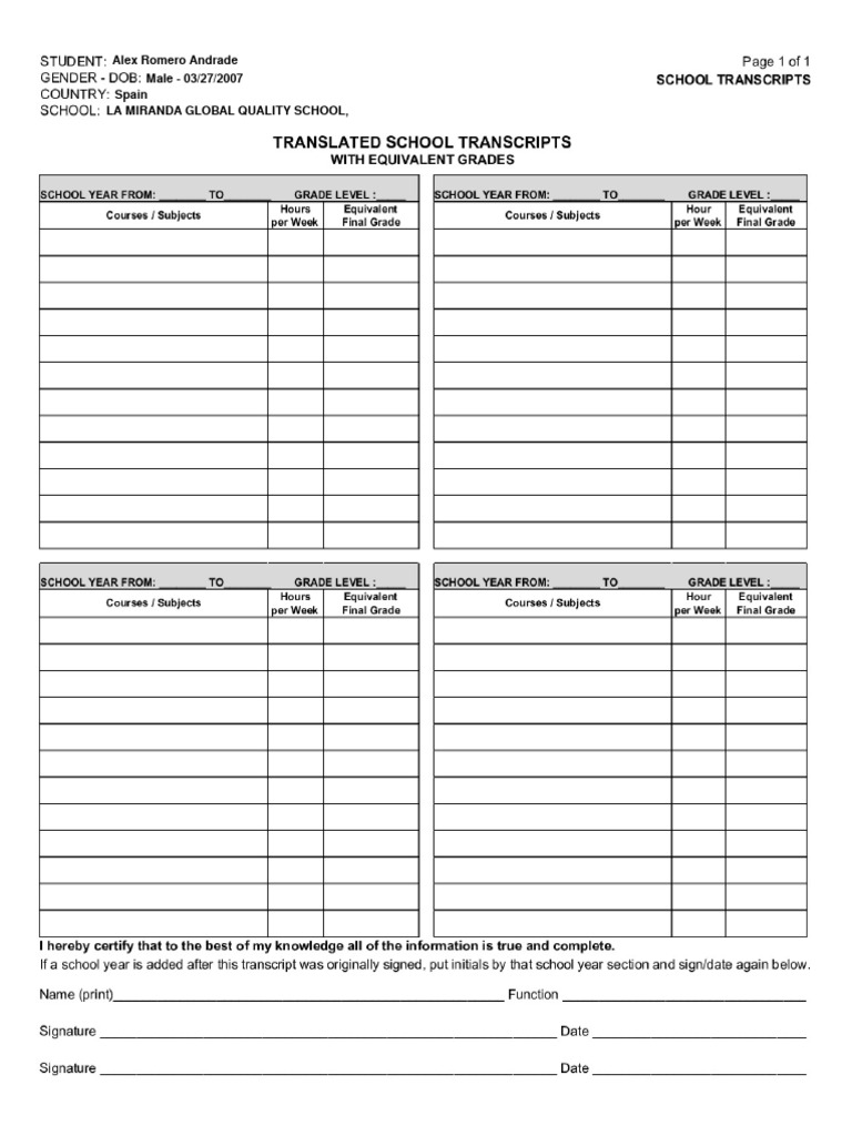 Alex Romero Andrade Profile Summary | PDF