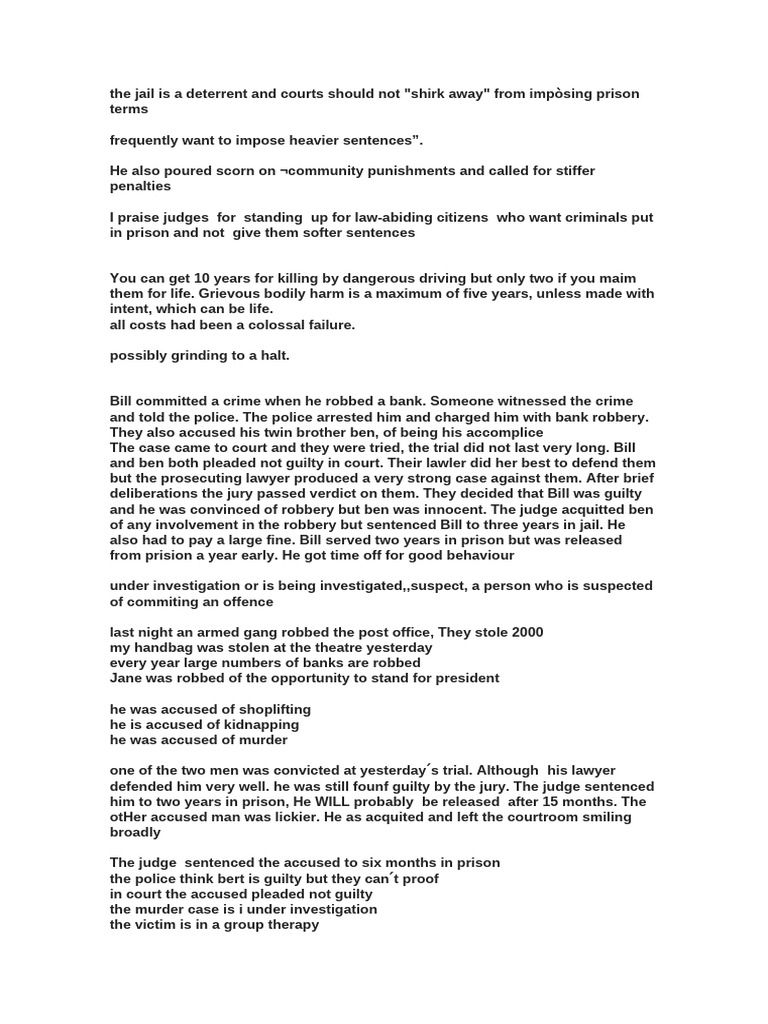 Prison Sentencing and Legal Outcomes | PDF | Prison | Acquittal
