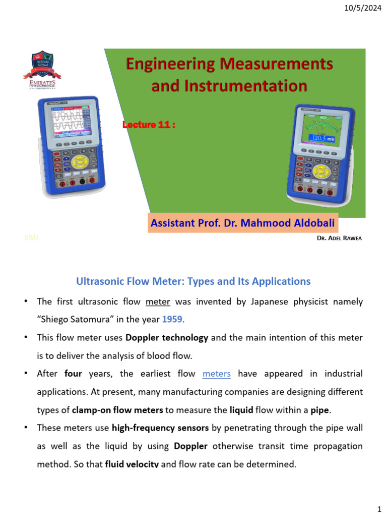 Ultrasonic Flow Meters: Types & Uses | PDF | Flow Measurement | Ultrasound