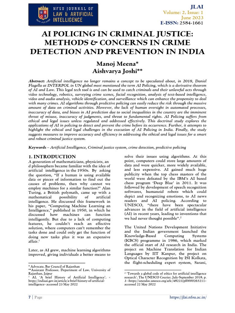 AI Policing in India's Criminal Justice | PDF | Artificial Intelligence ...