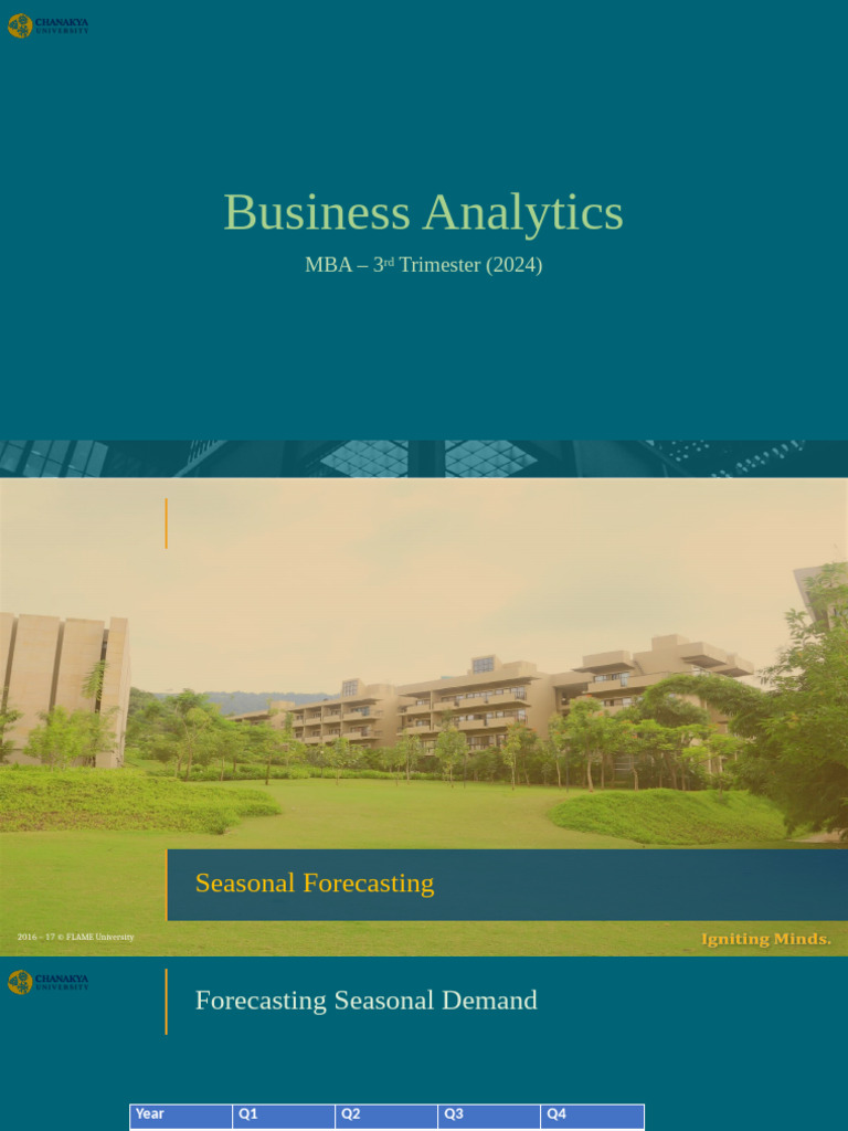 BA - Session 4 - Forecasting | PDF | Errors And Residuals | Teaching ...