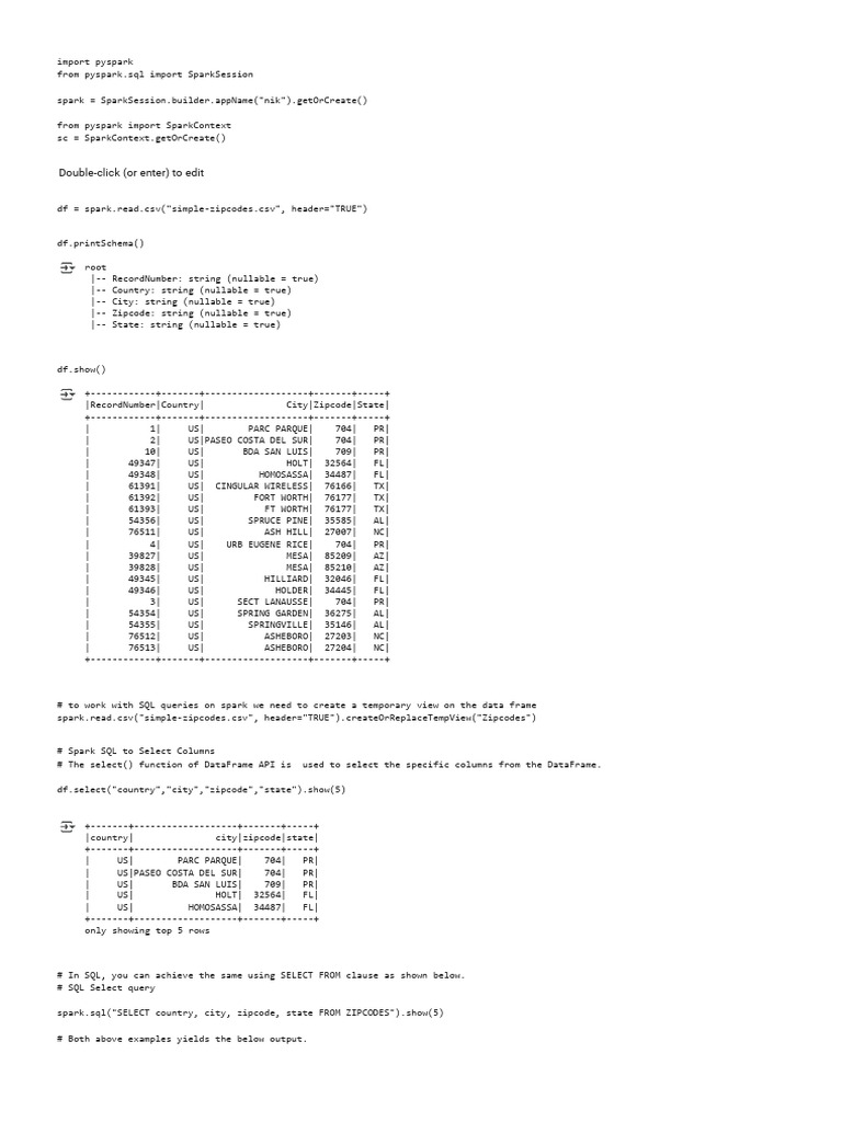 PySpark DataFrame Operations Guide | PDF | Information Technology ...