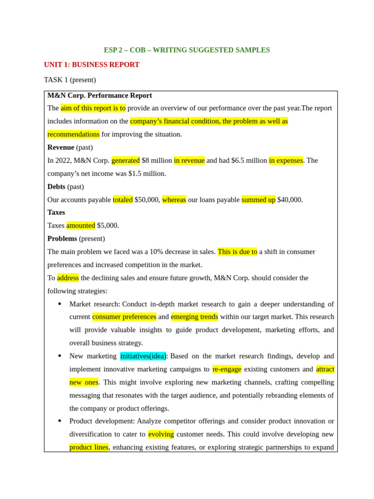 COB2 - Writing Samples (Coursebook) | PDF | Marketing | Target Audience