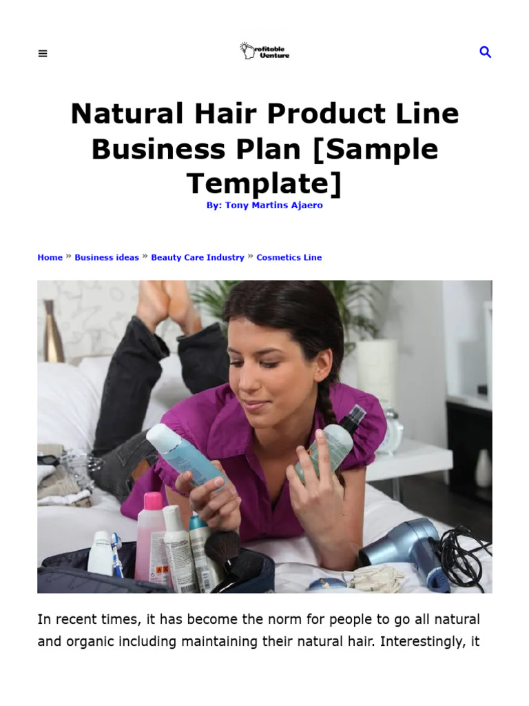 Natural Hair Product Line Business Plan (Sample Template ...