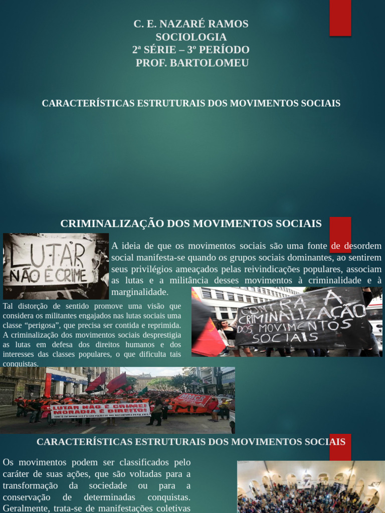 Estruturas dos Movimentos Sociais | PDF | Movimentos sociais | Sociologia
