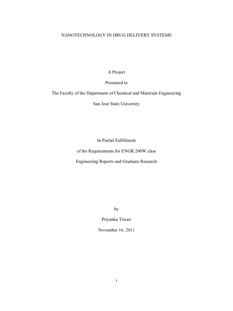 Nanotechnology in Drug Delivery Systems - Ammendments | PDF ...