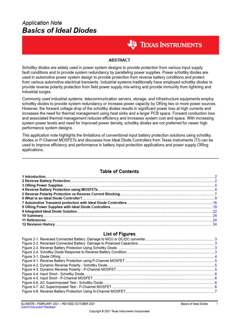 Reverse Battery Protection WITH Mosfet, Schootky Diode | PDF | Diode ...