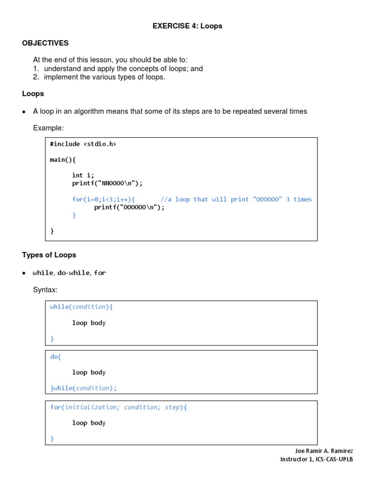 Understanding Loops in C Programming | PDF | Teaching Methods ...