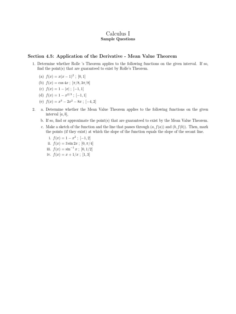 Sample Questions Applications of Derivative V | PDF | Derivative | Slope