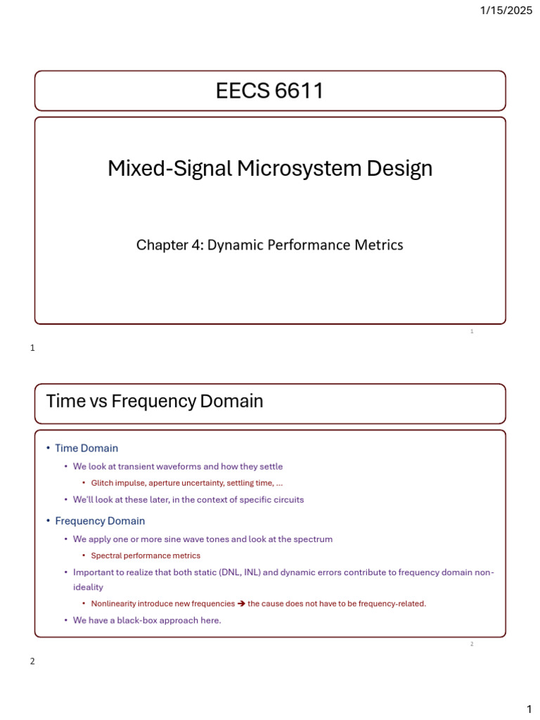 Chapter 4 - Dynamic Errors | PDF | Digital To Analog Converter | Analog ...