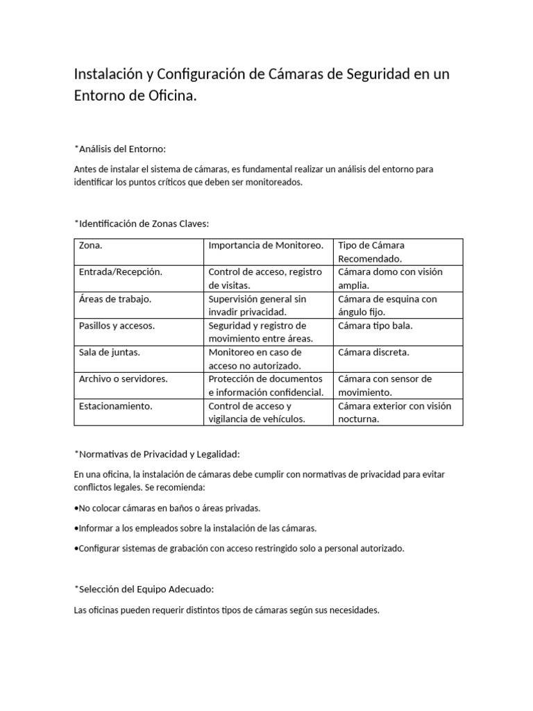 Instalación y Configuración de Cámaras de Seguridad en Un Entorno de ...